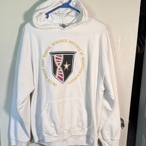 Gildan White Hoodie with Emblem